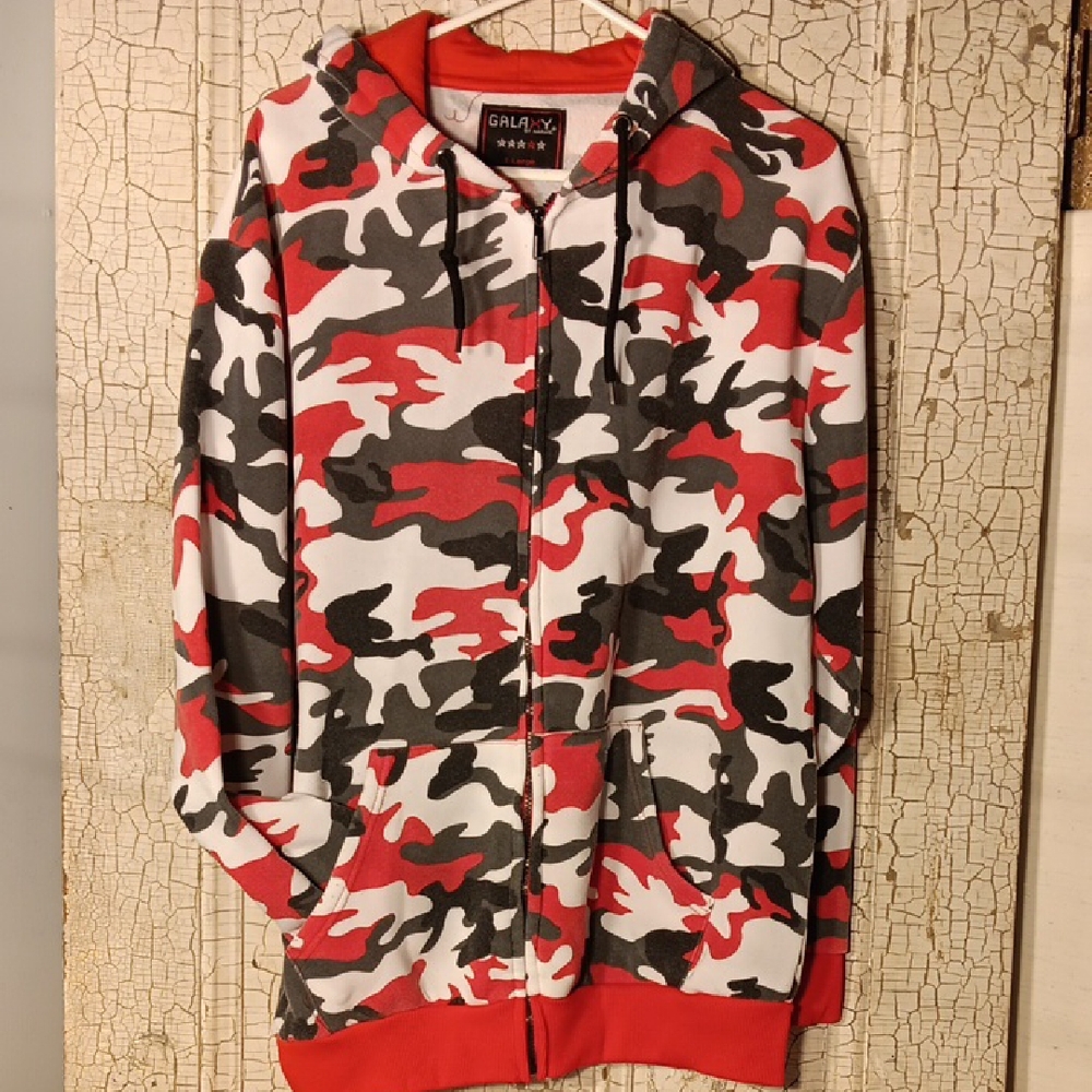 Galaxy By Harvic Red and Black Camo Hoodie